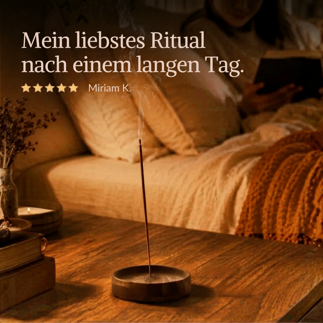 Räucherscheibe aus Holz als minimalistisches Designobjekt