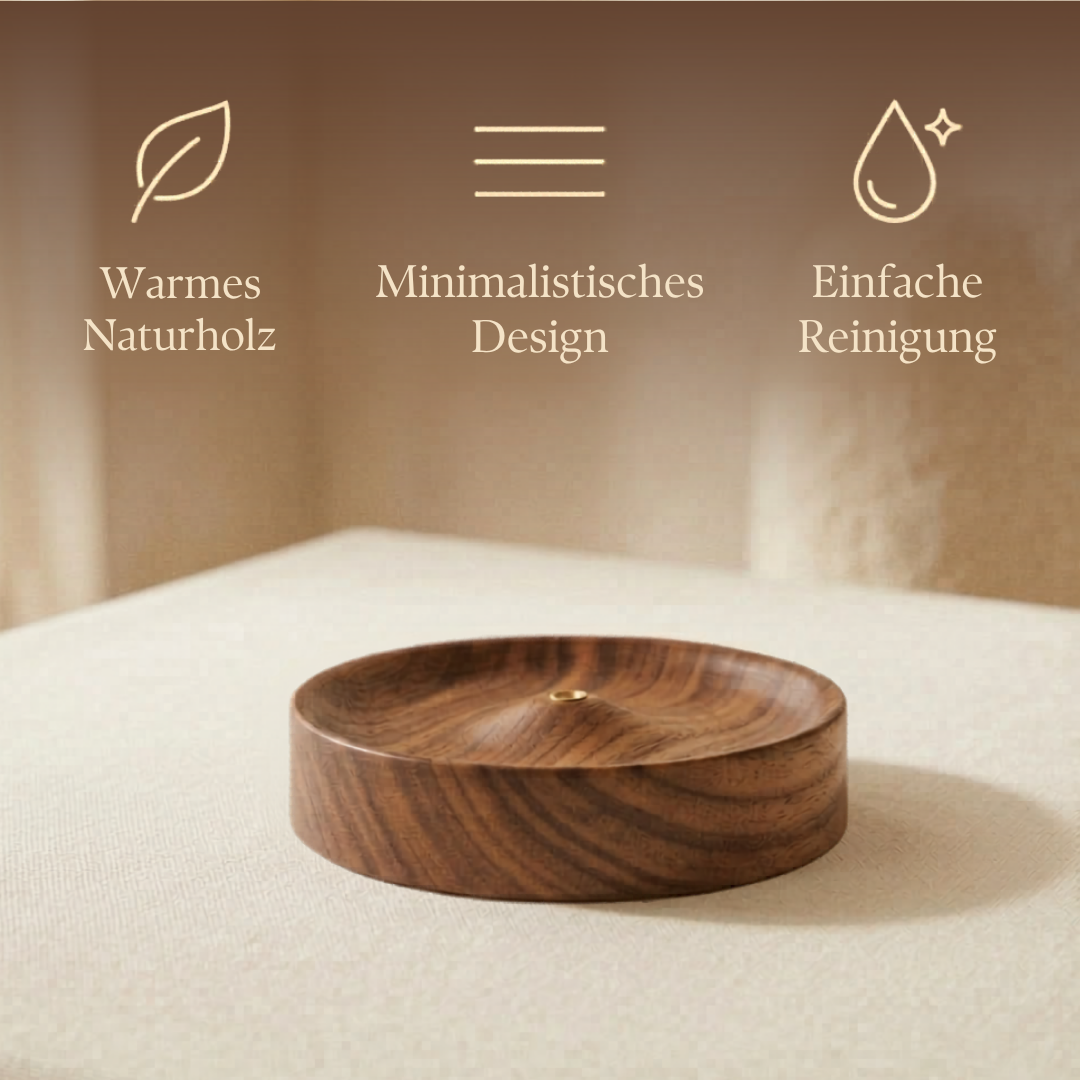 Holz-Räucherhalter Scheibe – Detail der Maserung