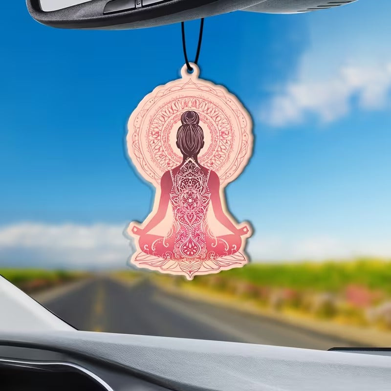 Duftbaum Meditation von Tibetia mit Frau im Lotussitz und Mandala