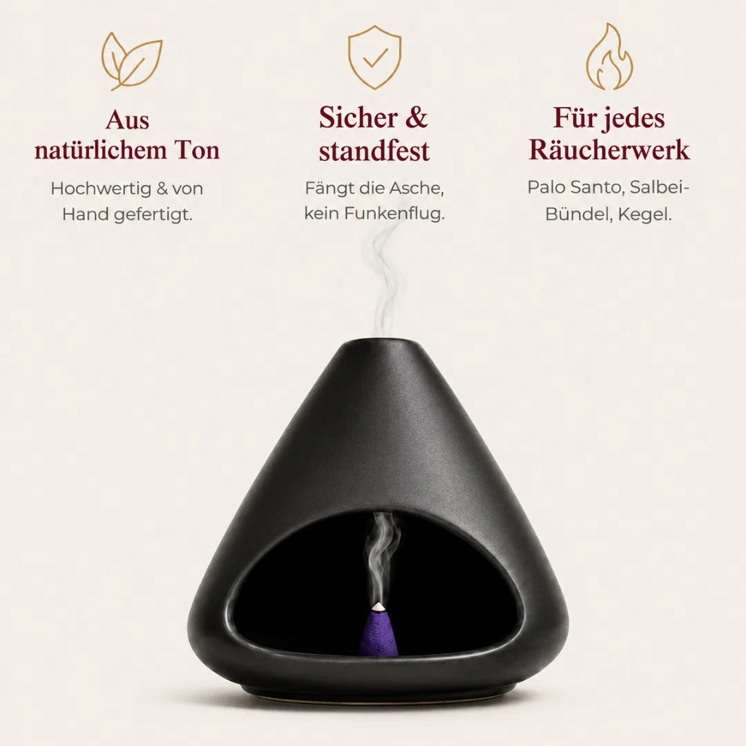 Räucherkamin Willkommens-Set in Creme-Weiß und Schwarz