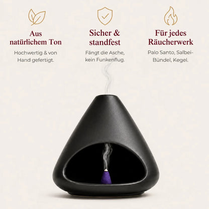 Räucherkamin Willkommens-Set in Creme-Weiß und Schwarz
