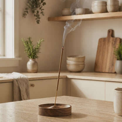 Holz Räucherhalter - Scheibe
